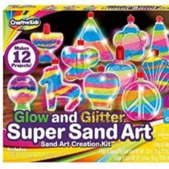 Creative Kids Glow in the Dark Super Glitter Sand Art Kit Elementary 12 Crafts - Picture 1 of 5